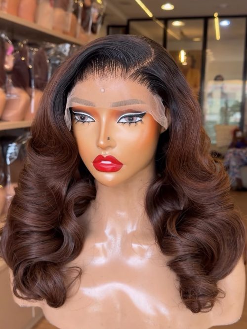 Chocolate Brown 20-Inch 5×5 Closure Wig – 300g